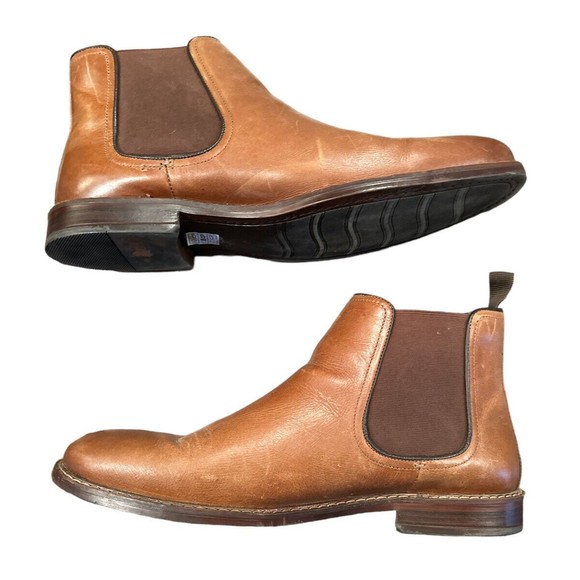 Franco Fortini Men's Trevor Chelsea Leather Ankle Boots Size 13 EUC - Picture 2 of 6